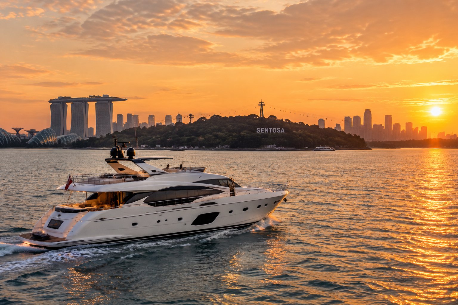 新加坡定制游-游艇出海日落巡航-Singapore Yacht Charter